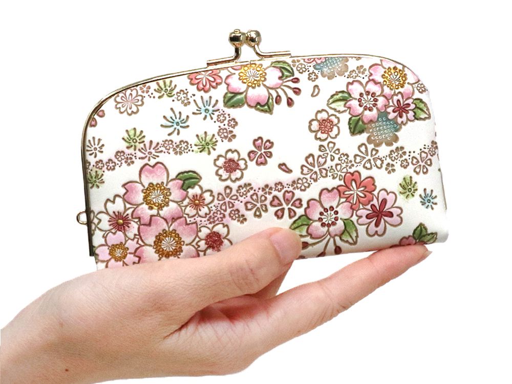 Dancing Cherry Blossoms GAMAGUCHI Small Clasp Purse