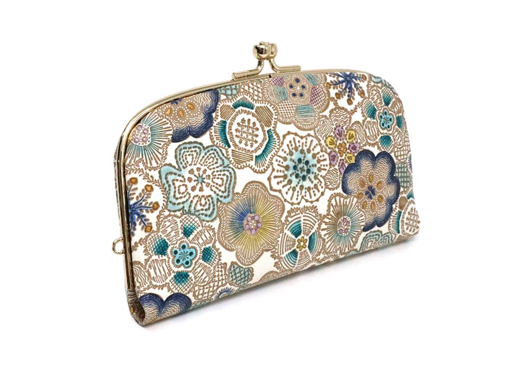 Spring Bloom (Blue) GAMAGUCHI Small Clasp Purse