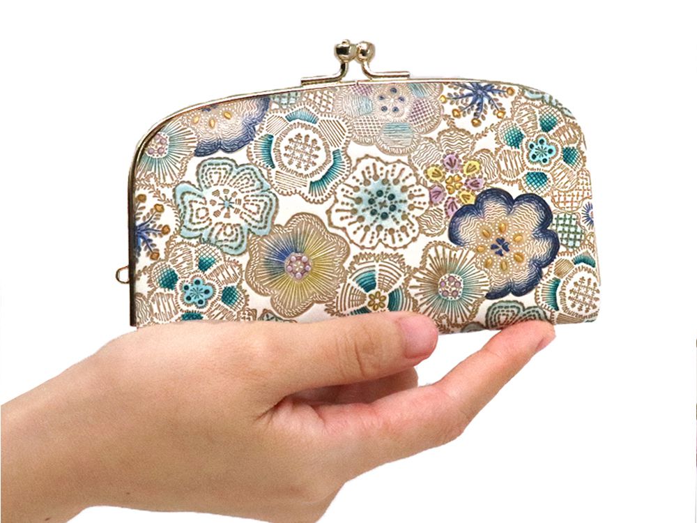 Spring Bloom (Blue) GAMAGUCHI Small Clasp Purse