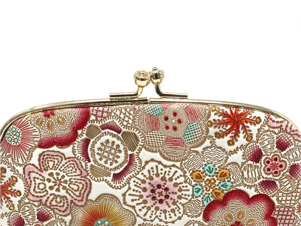 Spring Bloom (Red) GAMAGUCHI Small Clasp Purse