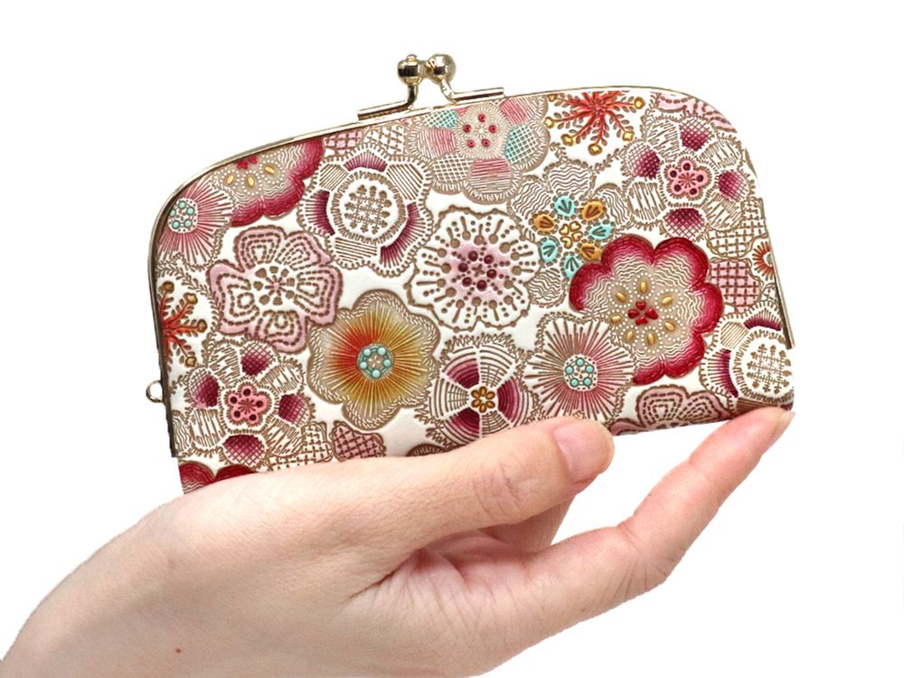 Spring Bloom (Red) GAMAGUCHI Small Clasp Purse