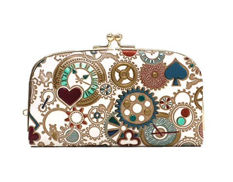 Gears Of Time (Blue-Green) GAMAGUCHI Small Clasp Purse