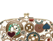 Gears Of Time (Blue-Green) GAMAGUCHI Small Clasp Purse