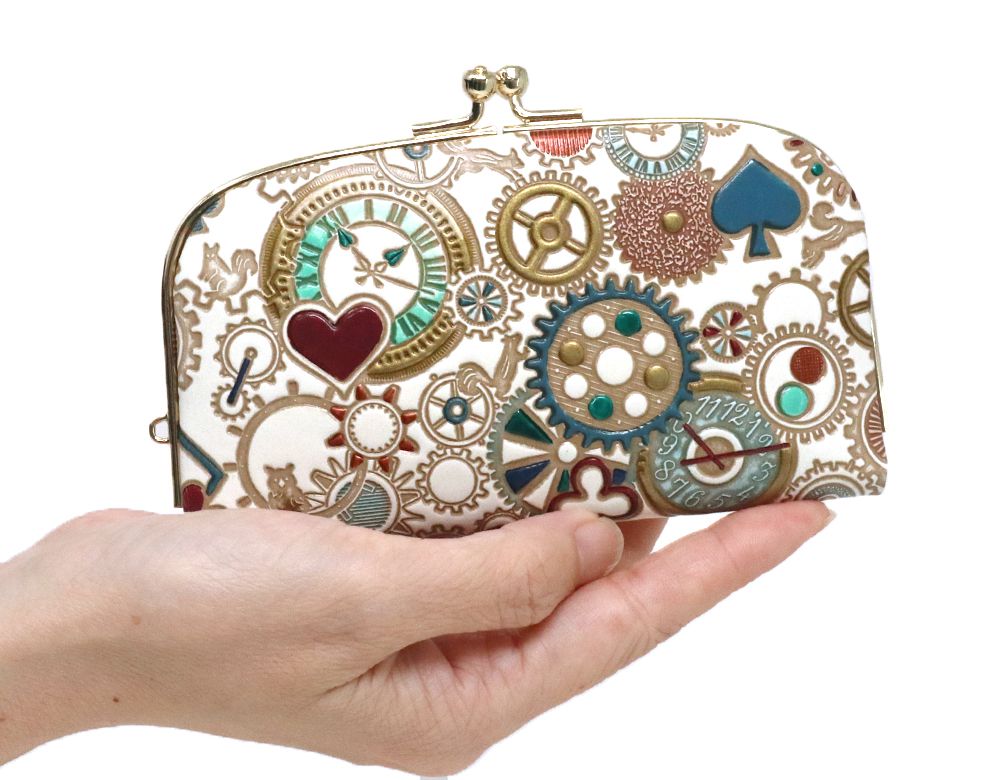 Gears Of Time (Blue-Green) GAMAGUCHI Small Clasp Purse