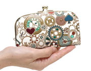 Gears Of Time (Blue-Green) GAMAGUCHI Small Clasp Purse
