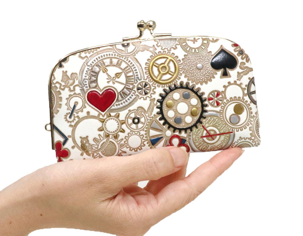 Gears Of Time (Red-Black) GAMAGUCHI Small Clasp Purse