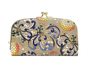 RANGIKU - Firework Chrysanthemums (Blue&Yellow) GAMAGUCHI Small Clasp Purse
