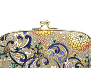 RANGIKU - Firework Chrysanthemums (Blue&Yellow) GAMAGUCHI Small Clasp Purse