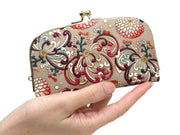 RANGIKU - Firework Chrysanthemums (Wine&Pink) GAMAGUCHI Small Clasp Purse