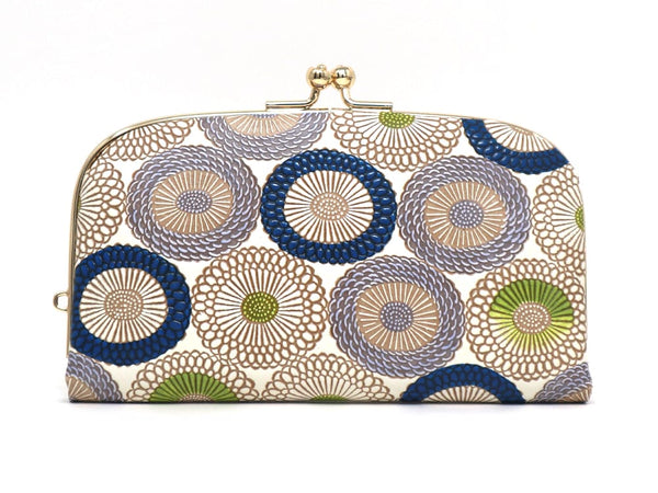 Umbrella Chrysanthemums (Shimmering Blue) GAMAGUCHI Small Clasp Purse