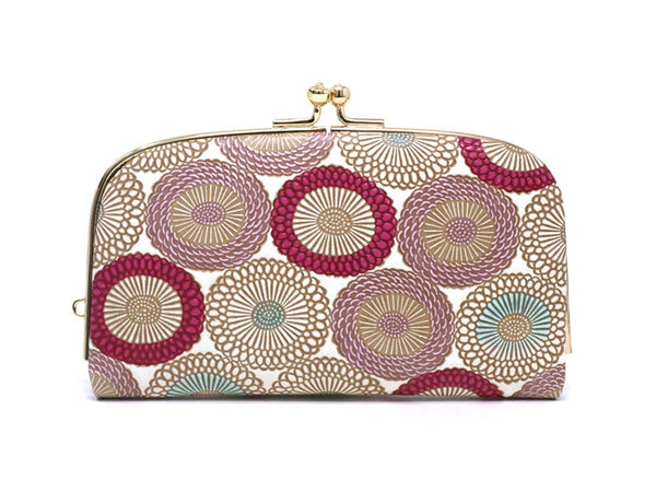 Umbrella Chrysanthemums (Peach Blossom) GAMAGUCHI Small Clasp Purse