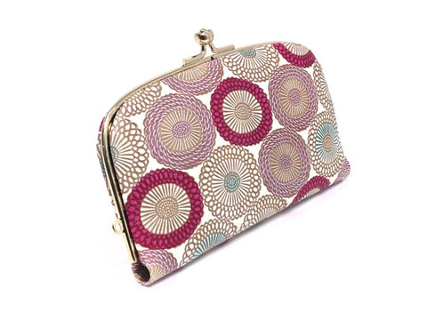 Umbrella Chrysanthemums (Peach Blossom) GAMAGUCHI Small Clasp Purse