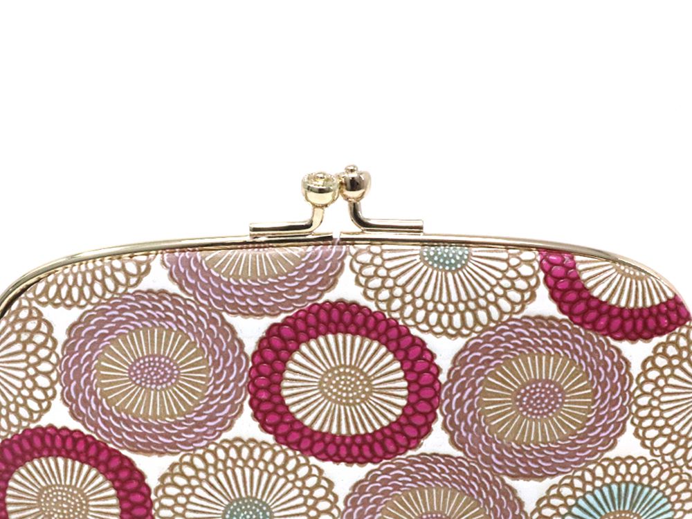 Umbrella Chrysanthemums (Peach Blossom) GAMAGUCHI Small Clasp Purse