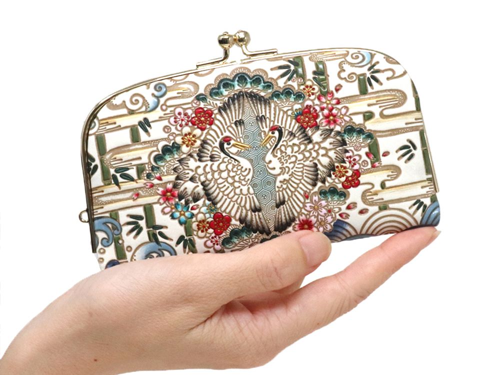 Facing Cranes GAMAGUCHI Small Clasp Purse