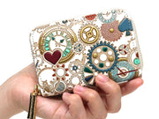 Gears Of Time (Blue-Green) Zippered Coin Purse