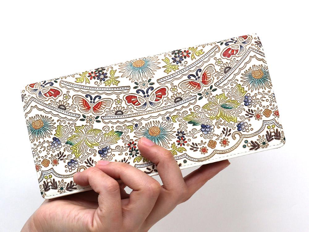Mo Li Hua - Jasmine Flower (Blue)  Long Wallet