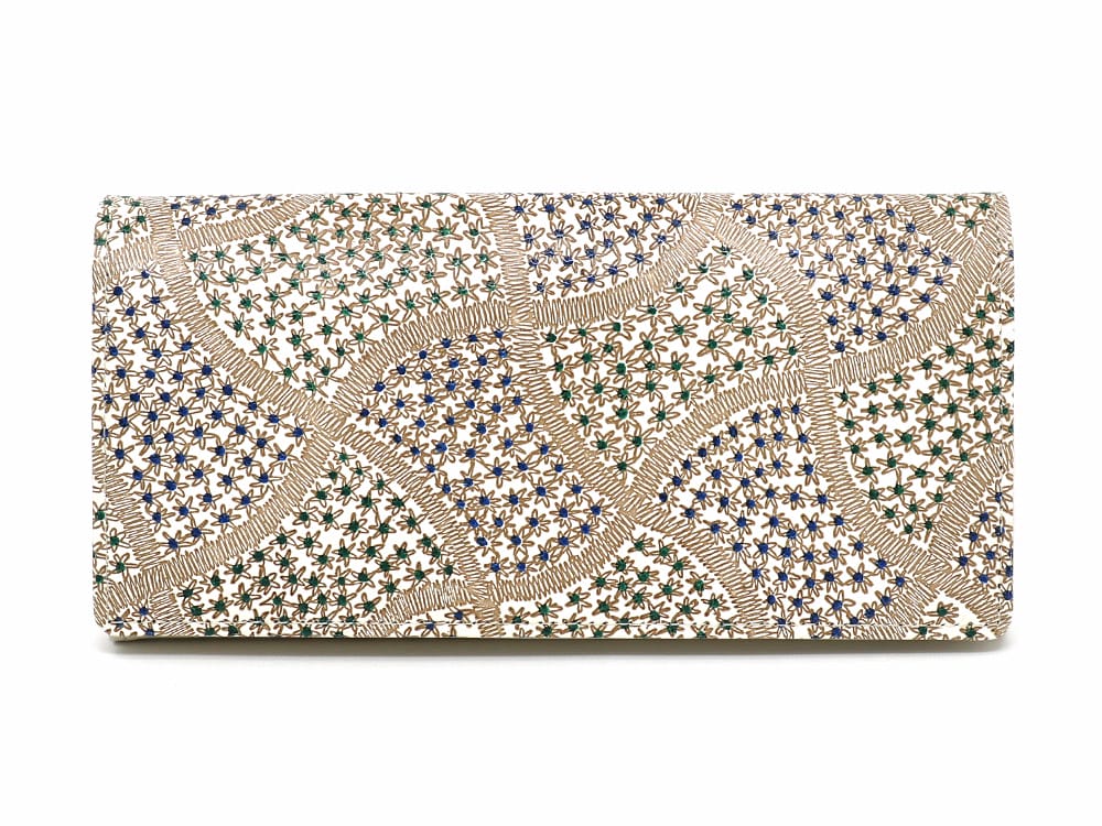 CHIRIMEN Fabric (Green) Long Wallet
