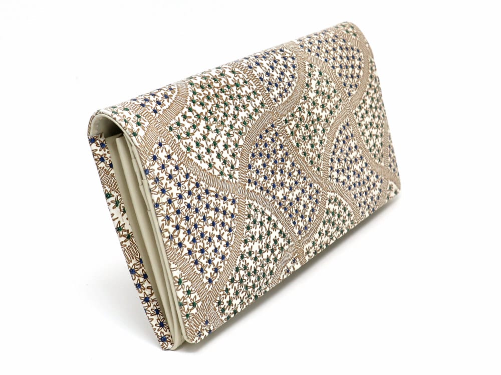 CHIRIMEN Fabric (Green) Long Wallet