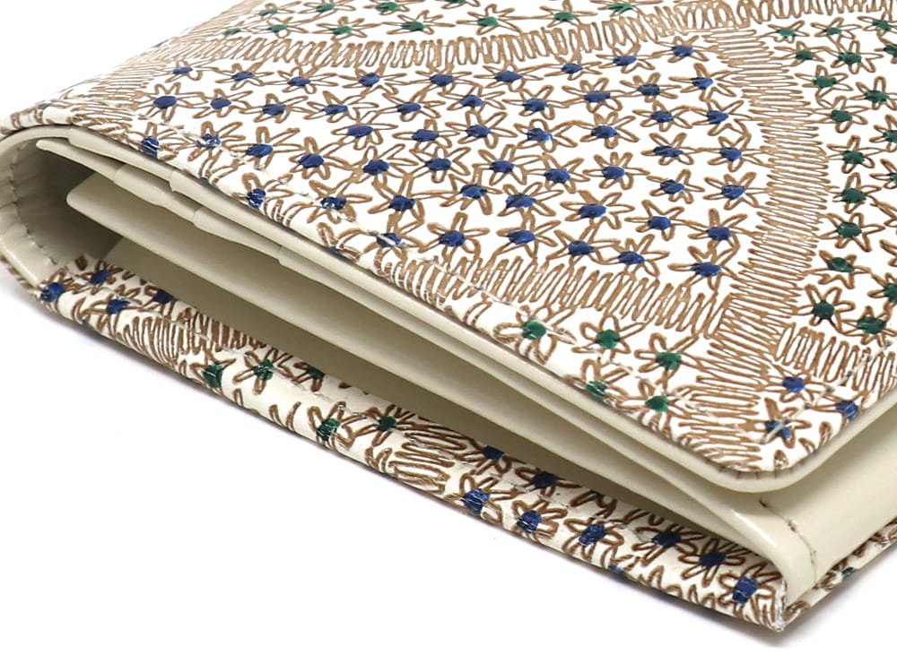 CHIRIMEN Fabric (Green) Long Wallet