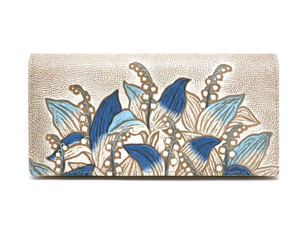 SUZURAN - Lily of the Valley (Blue) Long Wallet
