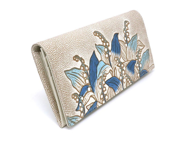 SUZURAN - Lily of the Valley (Blue) Long Wallet