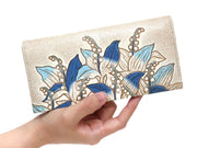 SUZURAN - Lily of the Valley (Blue) Long Wallet