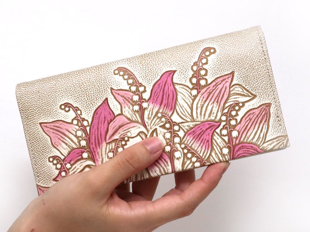 SUZURAN - Lily of the Valley (Pink) Long Wallet