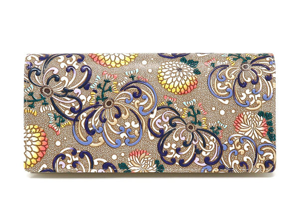 RANGIKU - Firework Chrysanthemums (Blue&Yellow) Long Wallet