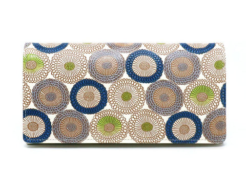 Umbrella Chrysanthemums (Shimmering Blue) Long Wallet