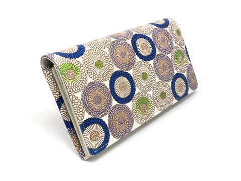 Umbrella Chrysanthemums (Shimmering Blue) Long Wallet