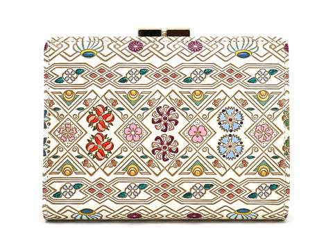 HANABISHI - Traditional Flower Patterns GAMASATSU Square Billfold with Clasp