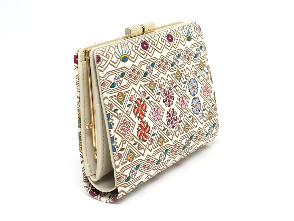 HANABISHI - Traditional Flower Patterns GAMASATSU Square Billfold with Clasp