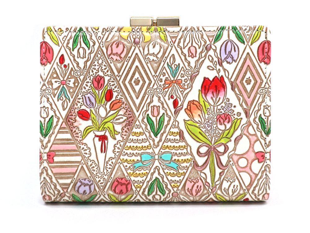 Tulips GAMASATSU Square Billfold with Clasp