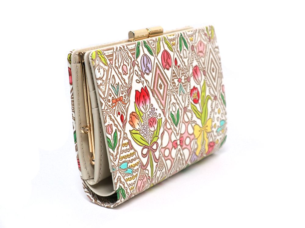 Tulips GAMASATSU Square Billfold with Clasp