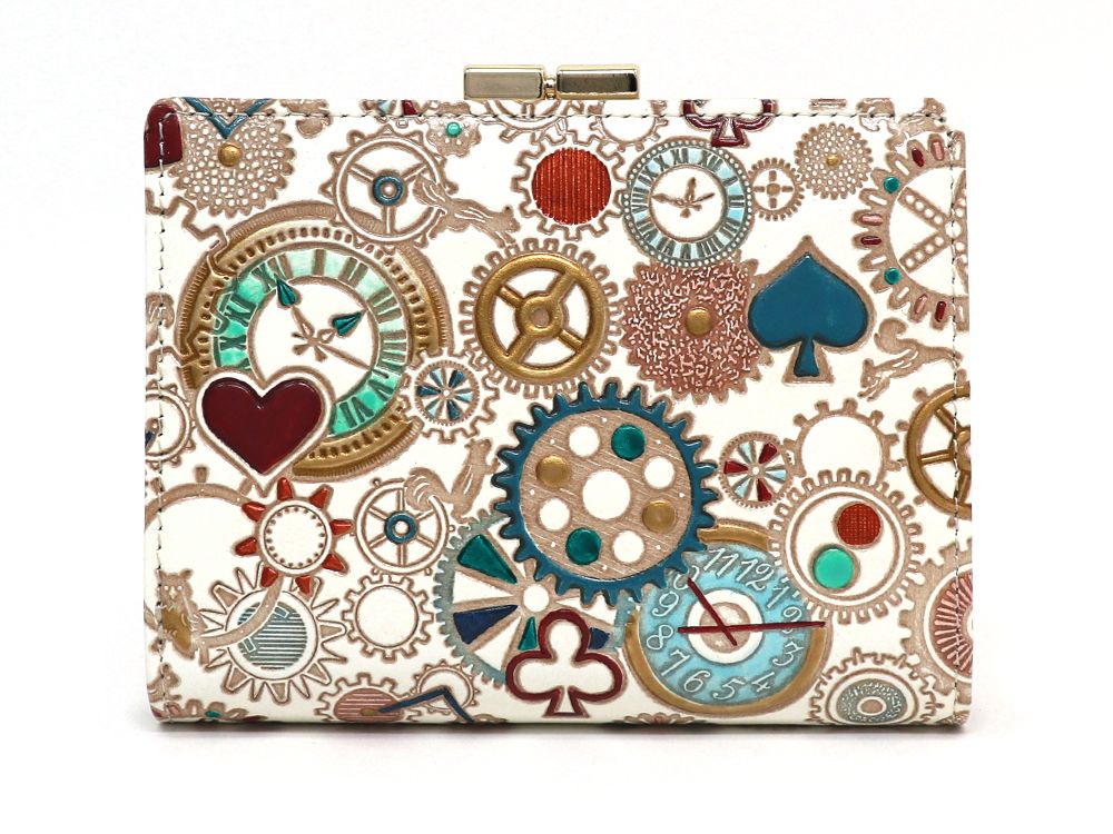 Gears Of Time (Blue-Green) GAMASATSU Square Billfold with Clasp