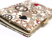 Gears Of Time (Red-Black) GAMASATSU Square Billfold with Clasp