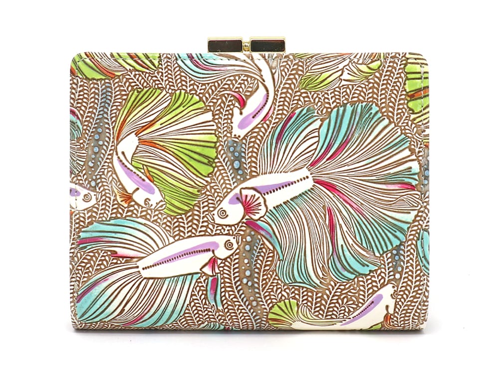 Betta (Green) GAMASATSU Square Billfold with Clasp