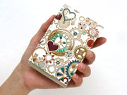 Gears Of Time (Blue-Green) Lipstick Case with Mirror