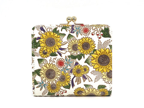 Sunflowers Square GAMAGUCHI Clasp Purse