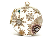 Snow Ornaments (Brown) Macaron Pouch