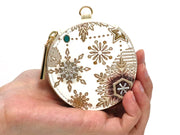 Snow Ornaments (Brown) Macaron Pouch