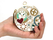 Gears Of Time (Blue-Green) Macaron Pouch