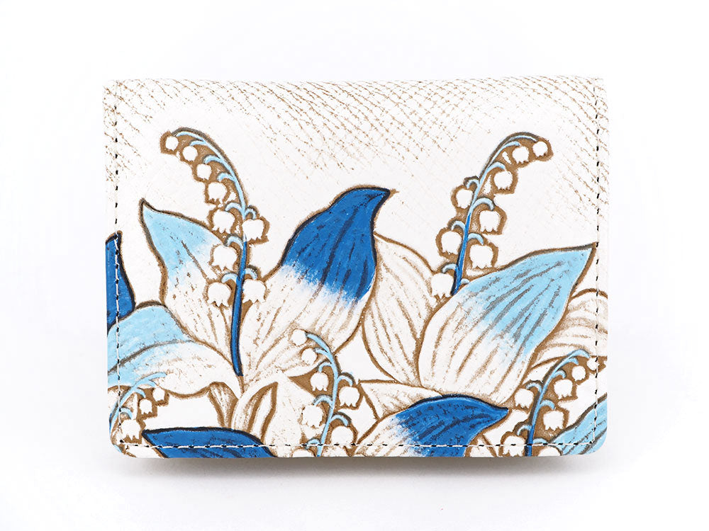 SUZURAN - Lily of the Valley (Blue) Square Coin Purse