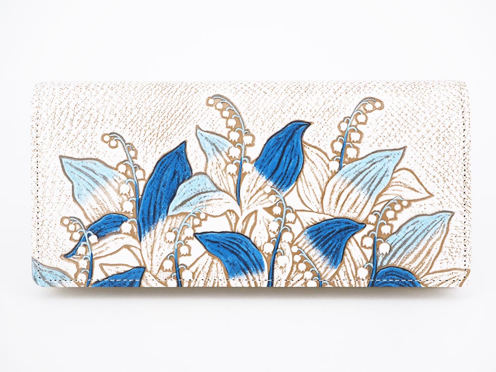 SUZURAN - Lily of the Valley (Blue) Long Wallet