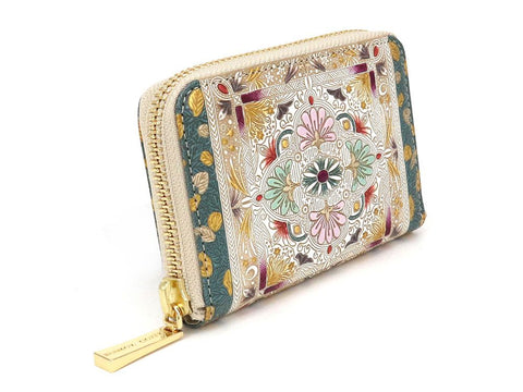 Golden Tapestry Zippered Coin Purse