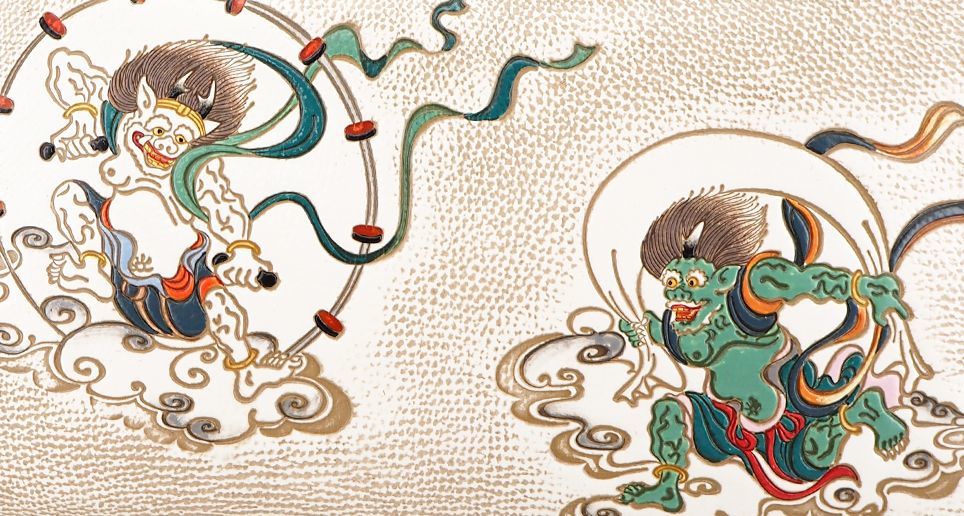 Traditional Raijin FUJIN RAIJIN - Gods of Wind and Thunder