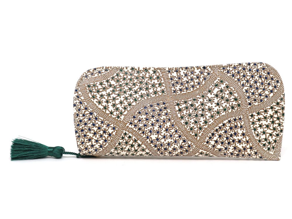 CHIRIMEN Fabric (Green) Eyeglasses Case