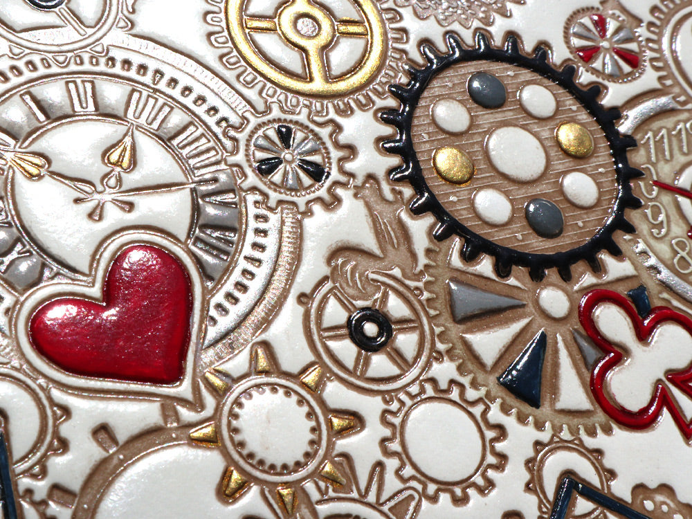 Gears Of Time (Red-Black) Macaron Pouch