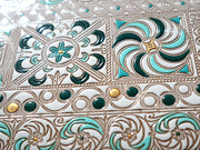 KINSHA - Persia Tiles (Green) L-shaped Long Wallet