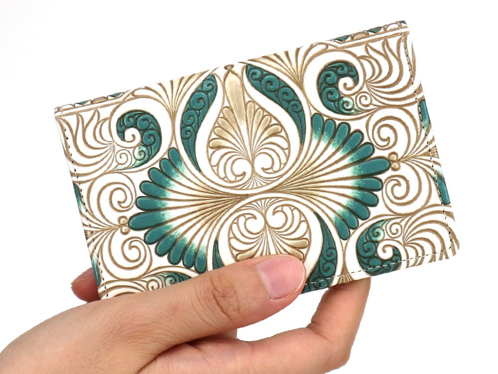 Rocaille (Ivy Green) Double Sided Business Card Case